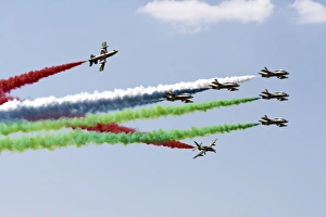 The United Arab Emirates Al Fursan aerobatic team performing in Morocco The United Arab Emirates Al Fursan aerobatic team performing in Morocco