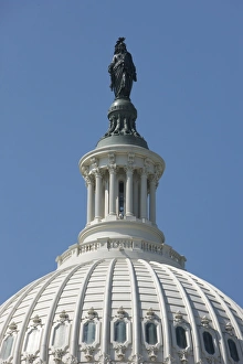 The United States Capitol building dome and statue The United States Capitol building dome and statue