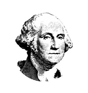 Black And White Historical Figures Prints: Vector artwork of George Washington