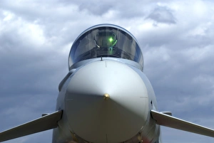 Front view of a Eurofighter Typhoon 2000 of the German Air Force Front view of a Eurofighter Typhoon 2000 of the German Air Force
