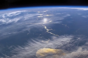 View from space featuring the Lake Michigan area View from space featuring the Lake Michigan area