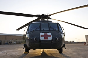 Front view of a UH-60 Black Hawk medevac helicopter Front view of a UH-60 Black Hawk medevac helicopter