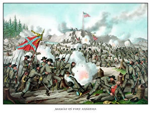 Smoke Collection: Vintage Civil War print of the Battle of Fort Sanders