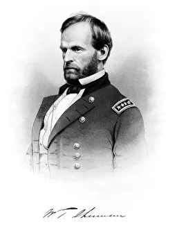 Vintage Civil War print of General William Tecumseh Sherman Vintage Civil War print of General William Tecumseh Sherman