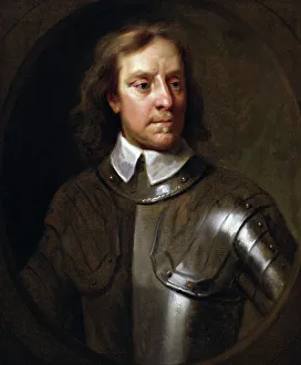 Vintage English History painting of Lord Protector Oliver Cromwell Vintage English History painting of Lord Protector Oliver Cromwell
