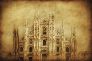 Vintage photo of Duomo di Milano, Milan, Italy Vintage photo of Duomo di Milano, Milan, Italy