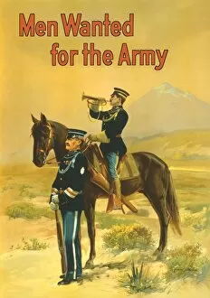 World War Propaganda Poster Art Collection: Vintage World War I poster featuring two soldiers
