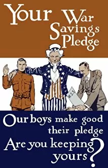 World War Propaganda Poster Art Collection: Vintage World War I poster of Uncle Sam