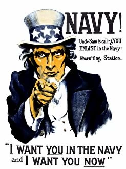 World War Propaganda Poster Art Collection: Vintage World War I poster of Uncle Sam pointing at the reader