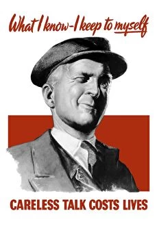 World War Propaganda Poster Art Collection: Vintage World War II poster of an older man winking at the viewer