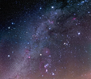 Winter sky panorama with various deep sky objects Winter sky panorama with various deep sky objects