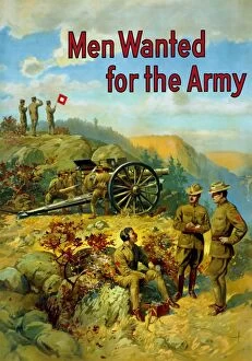 World War Propaganda Poster Art Collection: World War I propaganda poster of soldiers manning various posts
