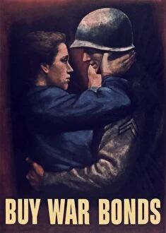 World War Propaganda Poster Art Collection: World War II propaganda poster of a soldier embracing a woman