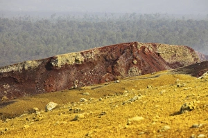 Yellow sulphurous deposits, Nyamuragira Volcano Yellow sulphurous deposits, Nyamuragira Volcano