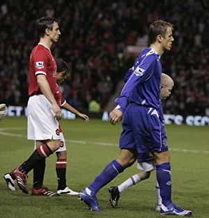 Brothers Neville and Neville lead out Manchester United and Everton Brothers Neville and Neville lead out Manchester United and Everton