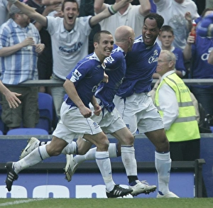 Everton v Charlton Athletic Joloeon Lescott celebrates scoring the first goal Everton v Charlton Athletic Joloeon Lescott celebrates scoring the first goal