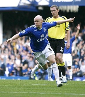 Everton v Manchester City Evertons Andrew Johnson celebrates scoring their first goal Everton v Manchester City Evertons Andrew Johnson celebrates scoring their first goal