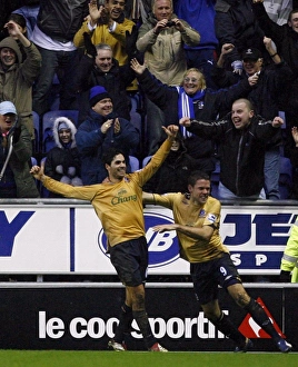 Evertons Arteta celebrates with Beattie after scoring against Wigan Athletic Evertons Arteta celebrates with Beattie after scoring against Wigan Athletic