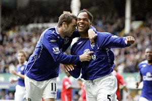 Football - Everton v Middlesbrough Barclays Premier League - Goodison Park - 30/9/07 Evertons Joleon Lescott (R) Football - Everton v Middlesbrough Barclays Premier League - Goodison Park - 30/9/07 Evertons Joleon Lescott (R)