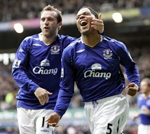 Images Dated 30th September 2007: Joleon Lescott Scores First Goal for Everton Against Middlesbrough in Premier League (30/9/07)
