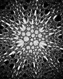 Droplets Collection: Bubbles Abstract in B&W