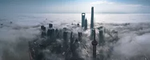 Images Dated 19th February 2016: Shanghai in the fog from above