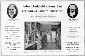 Advertisement for John Hadfield and Sons Ltd., Sheffield, c. 1920s Advertisement for John Hadfield and Sons Ltd., Sheffield, c. 1920s