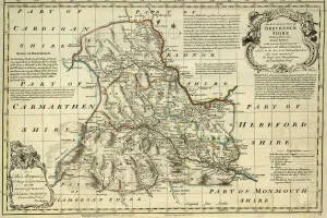 County Map of Brecknockshire, Wales, c. 1777 County Map of Brecknockshire, Wales, c. 1777