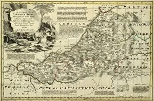 County Map of Cardiganshire, Wales, c. 1777 County Map of Cardiganshire, Wales, c. 1777