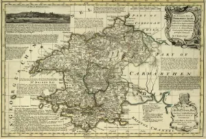 County Map of Pembrokeshire, Wales, c. 1777 County Map of Pembrokeshire, Wales, c. 1777