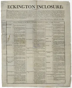 Eckington Enclosure - public notice giving a list of all the footpaths or paths, etc Eckington Enclosure - public notice giving a list of all the footpaths or paths, etc