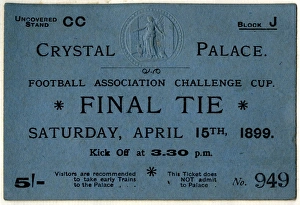 FA cup final ticket - Sheffield United versus Derby County, 1889 FA cup final ticket - Sheffield United versus Derby County, 1889