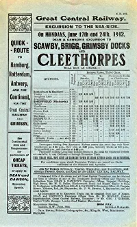 Great Central Railway: poster advertising, excursions to Newark, Sleaford, Boston Great Central Railway: poster advertising, excursions to Newark, Sleaford, Boston