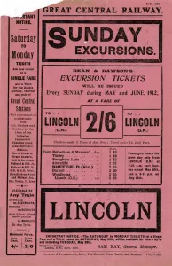Great Central Railway: Sunday excursions to Lincoln, 1912 Great Central Railway: Sunday excursions to Lincoln, 1912
