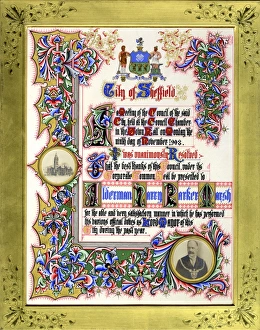 Illuminated address given by the members of the City Council in gratitude for Councillor Illuminated address given by the members of the City Council in gratitude for Councillor
