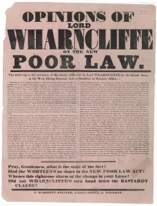 Opinions of Lord Wharncliffe on the new Poor Law, 1834 Opinions of Lord Wharncliffe on the new Poor Law, 1834