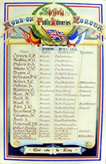 Sheffield Public Libraries Roll of Honour 1914-1918 Sheffield Public Libraries Roll of Honour 1914-1918