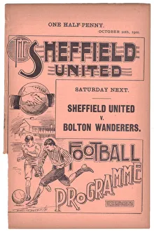 Sheffield United Football Club programme advertising the forthcoming match against Bolton Sheffield United Football Club programme advertising the forthcoming match against Bolton