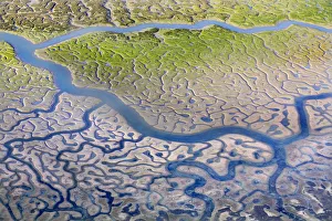 Aerial view of the Bay of Cadiz delta, Puerto de Santa Mara, Cdiz, Spain Aerial view of the Bay of Cadiz delta, Puerto de Santa Mara, Cdiz, Spain