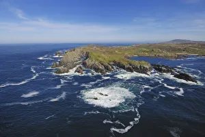 Aerial view of Malin Head, looking east towards Breasty Bay, County Donegal, Republic of Ireland Aerial view of Malin Head, looking east towards Breasty Bay, County Donegal, Republic of Ireland