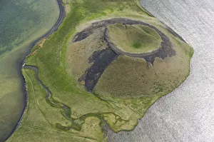Aerial view of Skutustadagigar pseudocrater, Lake Myvatn, Northern Iceland, June 2009 Aerial view of Skutustadagigar pseudocrater, Lake Myvatn, Northern Iceland, June 2009