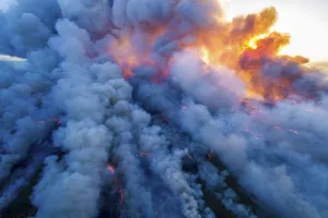 Aerial view of smoke in controlled burn, Everglades National Park, Florida. May 2011 Aerial view of smoke in controlled burn, Everglades National Park, Florida. May 2011
