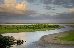 Amazon and Itaya Rivers floodplain in the low water season during the long drought Amazon and Itaya Rivers floodplain in the low water season during the long drought