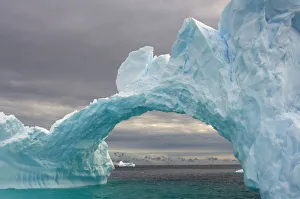 Arched iceberg floating off the western Antarctic peninsula, Southern Ocean Arched iceberg floating off the western Antarctic peninsula, Southern Ocean