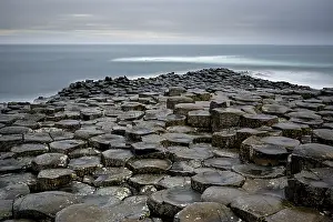 Coastal Rock Formations UK Prints: Basalt hexagonal rocks at the Giant's Causeway