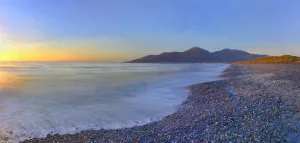 Beach at sunrise, Murlough National Nature Reserve, Dundrum, County Down, Northern Ireland, UK Beach at sunrise, Murlough National Nature Reserve, Dundrum, County Down, Northern Ireland, UK