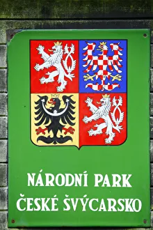 Coat of arms of the Ceske Svycarsko / Bohemian Switzerland National Park, Krinice River Coat of arms of the Ceske Svycarsko / Bohemian Switzerland National Park, Krinice River