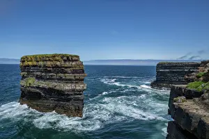 Atlantic Ocean Rock Formations Prints: Dun Briste sea stack - composed of Deltaic sandstone