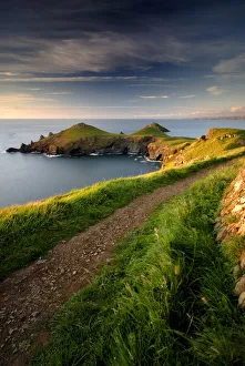 Footpath along The Rumps, Pentire Point, near Polzeath, Cornwall, UK Footpath along The Rumps, Pentire Point, near Polzeath, Cornwall, UK