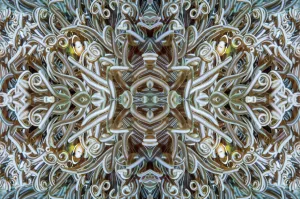 Kaleidoscopic image of Clarks anemonefish (Amphiprion clarkii), Ambon, Indonesia Kaleidoscopic image of Clarks anemonefish (Amphiprion clarkii), Ambon, Indonesia